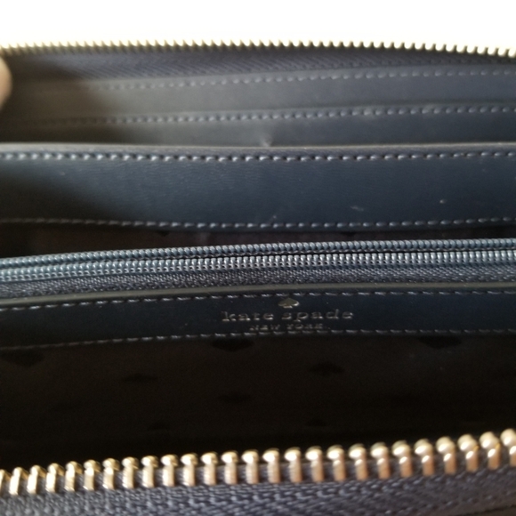 Kate Spade Zip Around Continental Navy Wallet - Picture 11 of 11